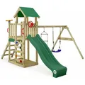 Wickey Spielturm Klettergerüst Multiflyer Light, Schaukel & Rutsche, Outdoor Kinder Kletterturm Mit Sandkasten, Leiter & Spiel-zubehör Für Den Garten - Grün