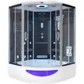 HOME DELUXE - Dampfdusche EXCLUSIVE - Schwarz, Maße: 150 x 150 x 220 cm - inkl. Radio, Regendusche und komplettem Zubehör I Dampfsauna, Badewanne... - Schwarz