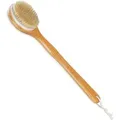 Relaxdays Rückenbürste Bambus mit Naturborsten 40 cm Natur Weiß