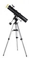 Bresser Spiegelteleskop Galaxia EQ-Sky 114/900 mit Smartphone Kamera Adapter und hochwertigem Objektiv-Sonnenfilter, inklusive Montierung, Stativ und Zubehör