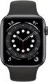 Apple Watch Series 6 GPS 44mm Aluminium Space Gray Sportband Black - Akzeptabel