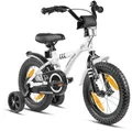PROMETHEUS BICYCLES Kinderfahrrad HAWK 14 Zoll ab 4 Jahre, 1 Gang, Junge Mädchen Fahrrad Kinder mit Rücktrittbremse Stützräder
