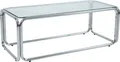 Rechteckiger Couchtisch (L 110 cm) aus Metall und Klarglas - Oviala Lewis
