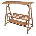 Hollywoodschaukel 3-Sitzer Garten-Schaukel Bank Teak-Holz 200cm Schwingschaukel