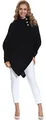 Merry Style Damen Poncho M83N4 (Schwarz)