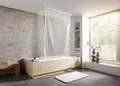 Kleine Wolke Duschrollo für Badewannen 132 + 62 x 240 cm weiß  Duschrollo