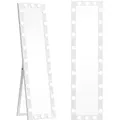 Homcom Ganzkörperspiegel, Weiß, Glas, 4x150x40 cm, Spiegel, Standspiegel