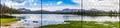 Bedruckter Sichtschutz PANORAMA XXL Bergsee Foto-Motiv