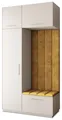 Masseno Garderobe-Set REMA 120/240/60 cm Modern Garderobenschrank Kaschmir, Veloursstoff MONOLITH 48 (Gelb)