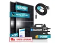 SUNNIVA® 850W Balkonkraftwerk 800W komplett Steckdose - TSUN 800W Wechselrichter - PV Solaranlage Komplettset - 2x 425W Solarmodule - inkl. 5m Kabel - Bluetooth WIFI