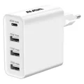 45W Netzteil mit 3x USB-Ports + 1x USB-C Port – Weiß