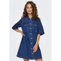 ONLY Jeanskleid ONLBELLE S/S BUTTON DRESS DNM GUA NOOS blau XS (34)