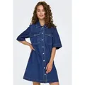 ONLY Blusenkleid ONLBELLE (1-tlg) Plain/ohne Details blau XS (34)