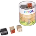 Heyda Motivstempel Frühling, 1,5 x 1,5 cm, 16-teilig, Frühlingsmotive, mit Stempelkissen