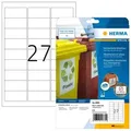 HERMA Inkjet-Etiketten A4 63.5x29.6 mm weiß Folie matt wetterfest 270 St.