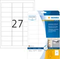 HERMA Etiketten Inkjet-Etiketten A4 63,5x29,6mm weiß Folie VE=270 Stück