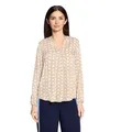 Cartoon Schlupfbluse Damen mit Muster blau 34 EU