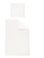 Irisette Bettwäsche Mako-Satin uni Bettwäsche Set uni Paris 8000 135 x 200 cm weiss, Bettbezug Kopfkissenbezug Set kuschelig weich hochwertig