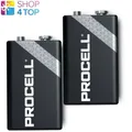 2 Duracell Procell 9V Alkaline 6Lr61 Batterie E Block Mn1604 Pp3 NEU
