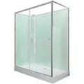 Schulte Komplettdusche Ibiza, BxT: 90x120 cm, Sicherheitsglas, Komplett Set mit Duschwanne Eckdusche Schiebetür grau 90 cm x 204 cm x 120 cm