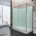 Schulte Fertigdusche Komplettdusche 120 x 90 cm Duschtempel Ibiza, 5 mm Sicherheits-Glas, Profile alu natur, duschkabine komplett, Duschwanne weiß