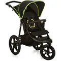 Hauck Dreirad-Kinderwagen Runner black/neon yellow, mit schwenk- und feststellbarem Vorderrad schwarz