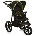Hauck Kinder-Buggy Runner - Black Neon Yellow, Sportwagen mit Luftreifen, Liegefunktion, höhenverstellbar bis 25 kg schwarz