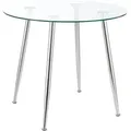 [en.casa] Esstisch, Transparent, Chrom, Metall, Rund,Rund, 87x75x87 cm, Esszimmer, Tische, Esstische