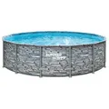 Summer Waves Frame Pool Elite, steingrau, rund, ca. Ø427/H107 cm
