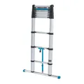 Teleskopleiter 4.02m 11 Stufen Max. 150 kg Soft-Close Silber