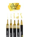 Online 5er-Set Acryl Stifte Gold I Stark deckendes Handlettering Set mit Brush Pen, Fineliner, Kalligrafie Stift & Markern I metallic Acryl Marker für DIY-Projekte I Papier, Glas, Holz, Stein, Stoff