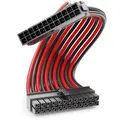 24-Pin ATX Netzteil Kabel Intern 30cm Nylon 18AWG PSU PC Computer Mainboard Rot