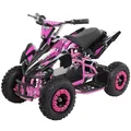 Actionbikes Motors Kinder Quad Elektro ATV Racer | 𝟑𝟔 Volt 𝟭𝟬𝟬𝟬 Watt Motor bis 𝟐𝟓 km/h - Kinderquad - Pocket Quad - Safety Touch Fußschalter - Für Kinder ab 6 Jahren (1000 Watt Schwarz/Pink)