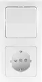 ChiliTec 22928 DELPHI Set Steckdsen + Schalter + Rahmen 250V/ 16A, Steckanschluss, weiß
