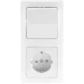 ChiliTec DELPHI Set Steckdosen + Schalter +Rahmen 250V~/ 16A, Steckanschluss, weiß