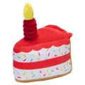 Beeztees Hundespielzeug Partykuchen 19x14 cm Squeaker für Hunde rot/weiß