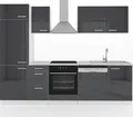 Küchenzeile Vicco Optima Anthrazit Hochglanz/Weiß 270 cm ohne Arbeitsplatte, Model 28654