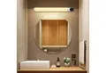 Aigostar LED Spiegelleuchte Spiegellampe Spiegel-Lichtleiste Badezimmer Alu-Silber mit Steckdose, Neutalweiß, 10 Watt, 1150 Lumen Modernes Design , Schutzart: IP44