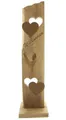 Dekoleidenschaft Dekosäule "Willkommen" aus Holz 80 cm hoch mit 2 Herzen aus Metall in Rostoptik, Welcome Holzdeko, Eingangsbereich, Eingangsdeko, Säule