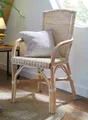 Rattanstuhl, natur lackiert, Senioren Stuhl, Sitzhöhe 49 cm, Korb Rattan Sessel