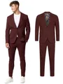 JEFF Herren JFEzra Set Anzug 2-teilig Sakko Hose Bundle | elastischer Herrenanzug Regular Fit für Männer Wine, 50