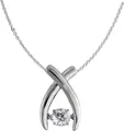 SilberDream Kette und Anhänger Set SilberDream Dancing Stein Kreuz Kette (2-tlg., Schmucksets), Kreuzanhänger 925 Sterling Silber, weiß