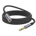 MOSWAG 3.5mm Klinke Verlängerung 1M Nylon, Aux Stereo Audio Verlängerungskabel mit Vergoldetem Stecker Kompatibel mit Handy Kopfhörer Auto