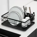 Abtropfgestell Geschirr Schwarz Matt Metall 42x315x155cm Geschirrabtropfgeste...