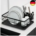 JOHSEATY Abtropfgestell Geschirr Schwarz Matt Metall (42x31,5x15,5cm)