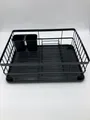 JOHSEATY Geschirr Abtropfgestell Schwarz Metall (42x31,5x15,5cm) Geschirrkorb