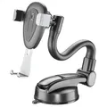 Cellularline | Slide Flexy - Universal | Smartphone-Halterung im Auto mit Saugnapf und flexiblem Arm für Armaturenbrett oder Glas - Maximaler Grip und Stabilität beim Fahren - Schwarz