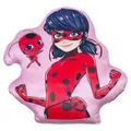 Aymax Miraculous Ladybug & Tikki 3D Kissen 27x27x7 cm – Weiches Kinder Dekokissen aus Velours – Kuschelkissen mit Ladybug Motiv – Offizielles Lizenzprodukt