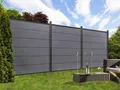 TraumGarten Grau XL Sichtschutzzaun WPC Zaunfeld Set, Anthrazit Profile, Aluminium Abschlussleisten, Pflegeleicht, Wetterfest, Modulares System, Nut Feder, Einzelprofile, Montage Elemente