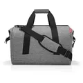 Reisenthel Reisetasche Allrounder L twist silver, Grau, Textil, 48x39.5x29 cm, gepolsterter Boden, Innensteckfächer, Tragehenkel, verstellbarer Schultergurt, Schultergurt, Freizeit, Koffer & Taschen, Reisetaschen